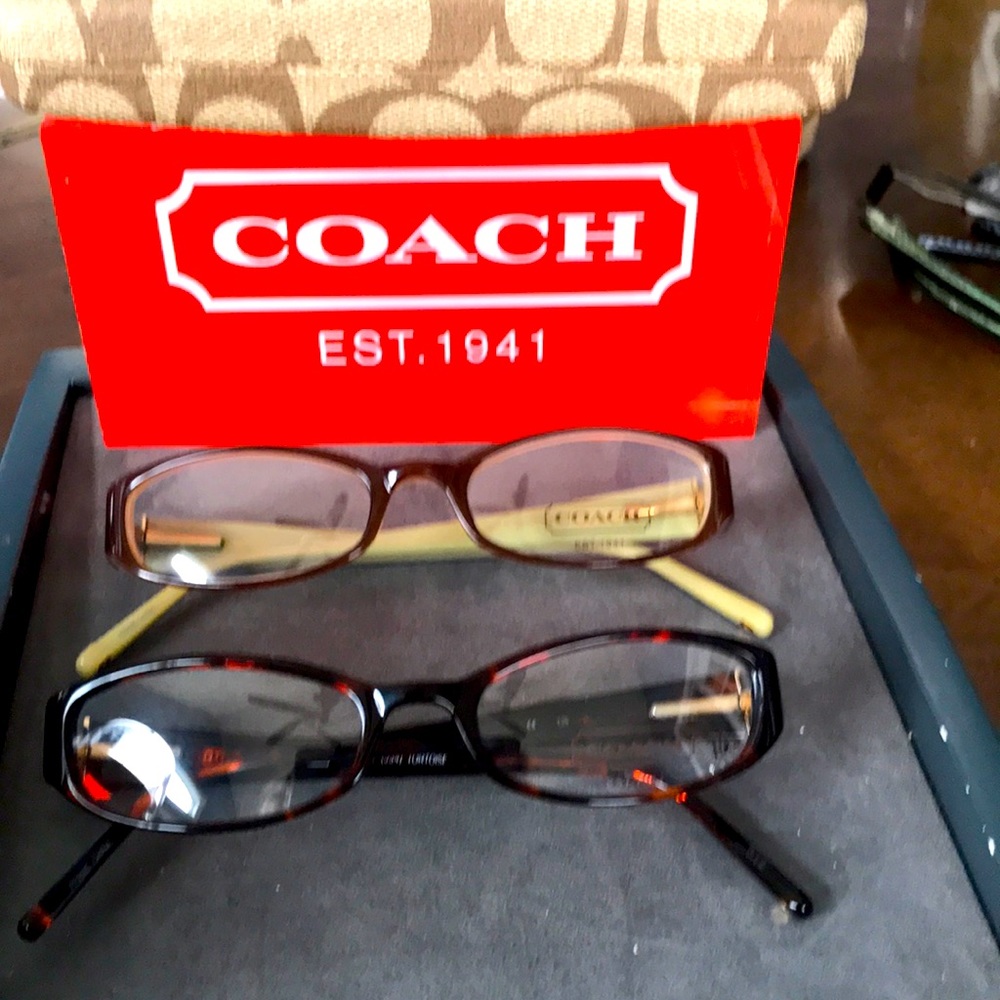 Coach 2 for 1 glasses, Adelle brown w camel, tortoise. Eye Size unreadable.